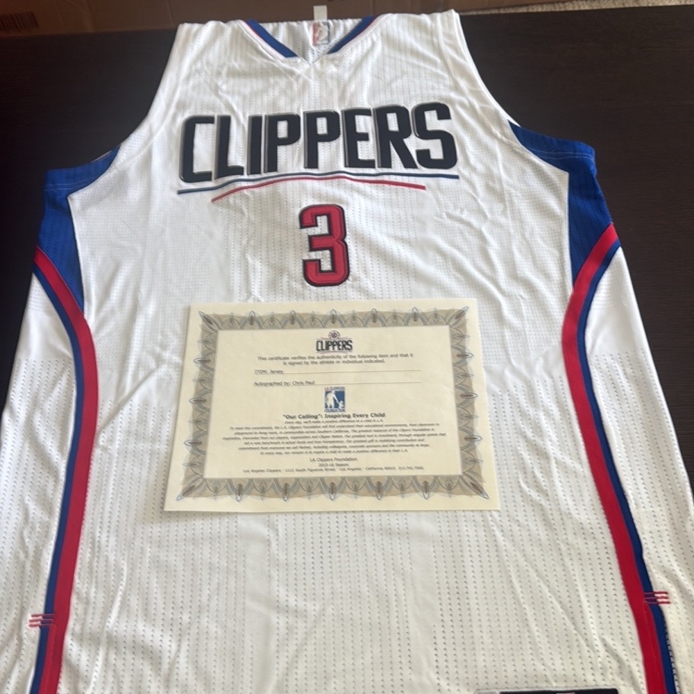 Authentic Signed Clippers White and Blue Jersey “Chris Paul”
